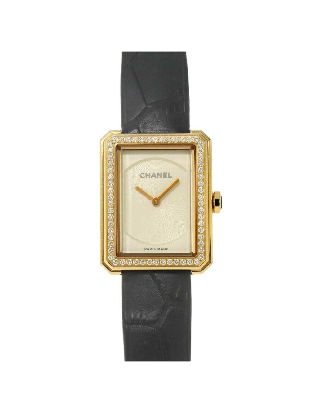 Chanel Boyfriend Watch Diamond Bezel Silver 18K Pink Gold Quartz Boy Friend